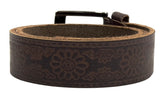 HAARLEM Men KUZE 16400 Leather Belt Flowers Brown